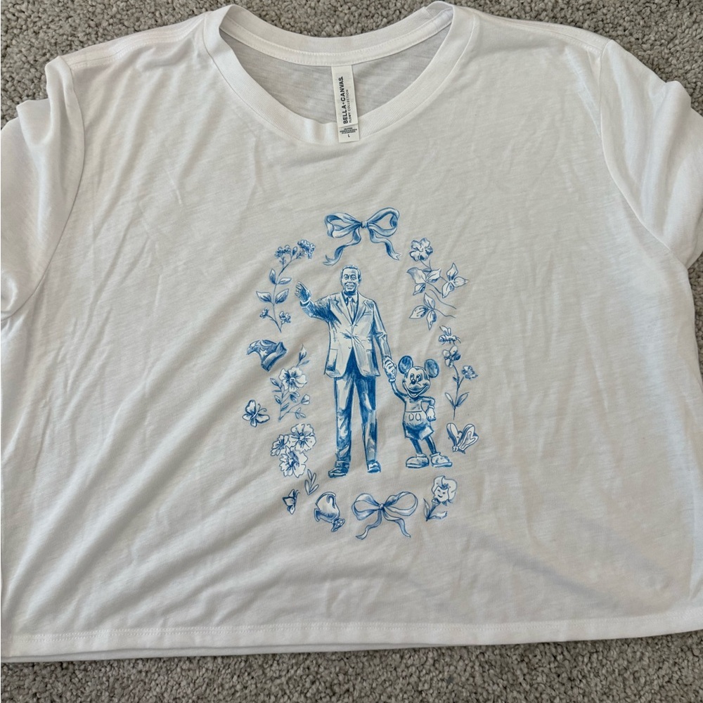 Bella Canvas Cropped Tee with Blue Walt Disney Graphic